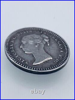 Great Britain 925 Sterling Silver 1 1/2 Pence Queen Victoria 1843 12mm Diameter