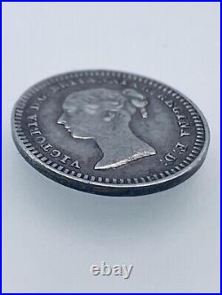 Great Britain 925 Sterling Silver 1 1/2 Pence Queen Victoria 1843 12mm Diameter