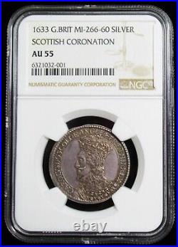 Great Britain Charles I silver Scottish Coronation Medal 1633 AU55 NGC
