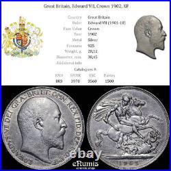 Great Britain, Edward VII, Crown 1902, XF