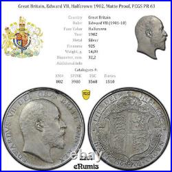 Great Britain, Edward VII, Halfcrown 1902, Matte Proof, PCGS PR 63