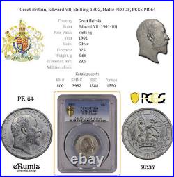 Great Britain, Edward VII, Shilling 1902, Matte PROOF, PCGS PR 64