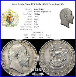 Great Britain, Edward VII, Shilling 1903, Toned, Rare! , XF+
