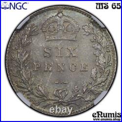 Great Britain, Edward VII, Sixpence 1902, nicely toned, NGC MS 65