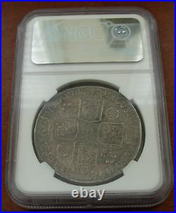 Great Britain England 1735 Silver Crown NGC AU Details Plumes and Roses GeorgeII
