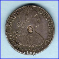 Great Britain Geo 111 Emergency Issue $1. Bust Countermark on Mexico 1794 8 Rl