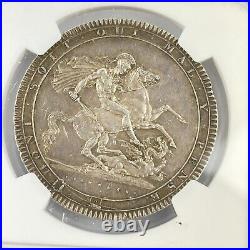 Great Britain George III 1818 LIX Crown Silver Coin AU 58 NGC Graded