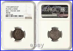 Great Britain, George II, silver sixpence 1732 plumes & roses, NGC AU53