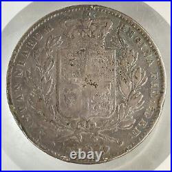 Great Britain Queen Victoria 1845 Silver One Crown Coin