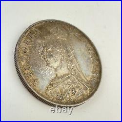 Great Britain Queen Victoria 1887 Silver Double Florin Coin Good Lustre