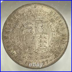 Great Britain Queen Victoria 1887 Silver Half Crown Coin