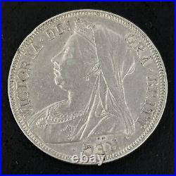 Great Britain Queen Victoria 1899 Silver Half Crown Coin Good Lustre