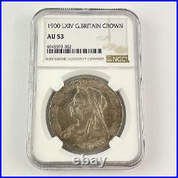 Great Britain Queen Victoria 1900 LXIV Crown Silver Coin AU 53 NGC Graded