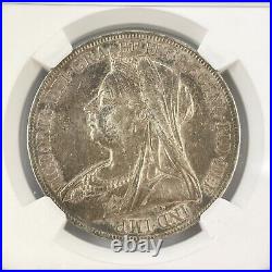 Great Britain Queen Victoria 1900 LXIV Crown Silver Coin AU 53 NGC Graded