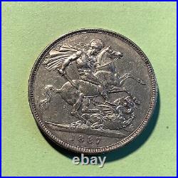 Great Britain Queen Victoria Jubilee Head Crown 1887 Silver AW368