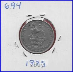 Great Britain Shilling 1825=12 Pence George Iv, Laureate Portrait Of Ki