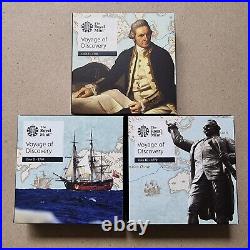 Great Britain Silver £2 Pounds 250th anni Cook's Voyage of Discovery Set Of 3 UK