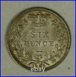 Great Britain Silver 6 Pence 1883 Nice Toned UNC A2453