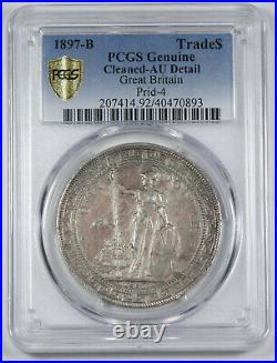 Great Britain UK 1897 B TRADE DOLLAR China $1 Silver Coin PCGS AU Nicely Toned