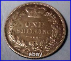 Great Britain Uk Coin Shilling 1880 Xf