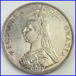 Great Britain Victoria 1887 Silver Double Florin Coin Good Lustre