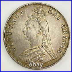Great Britain Victoria 1889 Silver Double Florin Coin Good Lustre