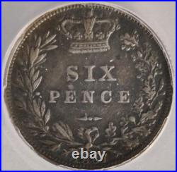 Great Britain XF40 Silver 6 Pence 1887 Victoria 6P British Rare English Coin 1A