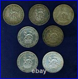Great Britain-england 1 Shilling Silver Coins1912, 1915, 1916, 1918, 1919, 1920