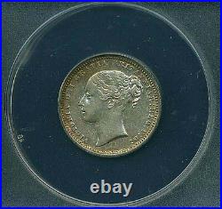 Great Britain/england Victoria 1874 Shilling Silver Coin, Anacs Certified Ef-45