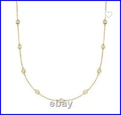 Heather Custom Lab Created 0.9ct Diamond Jewellery Station Necklace Yellow Gold