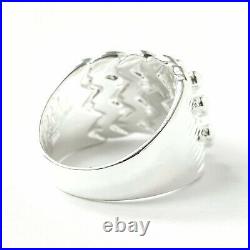 Men's Silver Keeper Ring New 925 Solid 5 Row Hallmarked 19g 17mm Size Z