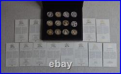 Museum Collection 12 silver coin Set Historic Coin of Great Britain COA + CASE