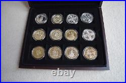 Museum Collection 12 silver coin Set Historic Coin of Great Britain COA + CASE