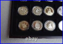 Museum Collection 12 silver coin Set Historic Coin of Great Britain COA + CASE