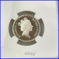 NGC 1989 Great Britain Silver £1 Scottish Thistle Proof PF 70 Ultra Cameo