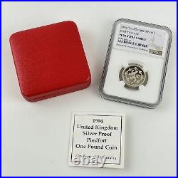 NGC Graded 1994 Piedfort Great Britain Silver £1 Coin Scottish Lion PF 70