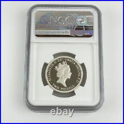 NGC Graded 1995 Piedfort Great Britain Silver £2 Coin Peace Dove WW2 PF 70