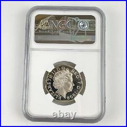 NGC Graded 1998 Piedfort Great Britain Silver 50p NHS PF 68 Ultra Cameo