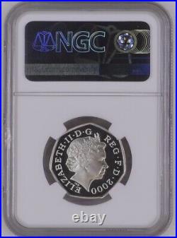 NGC Graded 2000 Silver Proof 150 Years Public Libraries Piedfort 50p Coin
