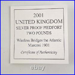 NGC Graded 2001 Piedfort Great Britain Silver £2 Marconi Radio PF 68 Ultra Cameo