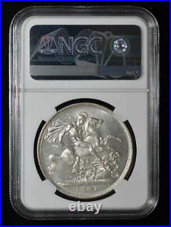 NGC MS64+ 1887 Great Britain Queen Victoria Silver Crown