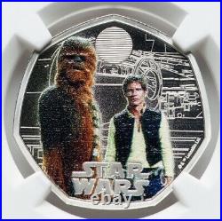 NGC PF70 2024 Star Wars Han Solo-Chewbacca Great Britain FINE 0.999 SILVER Coin