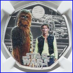 NGC PF70 2024 Star Wars Han Solo & Chewbacca Great Britain SILVER 0.999 UK Coin