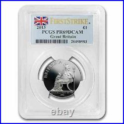 New 2013 Great Britain Silver Britannia Proof 1/2oz First Strike PCGS PR69 DCAM