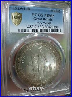 Overdate 1929/1 B Great Britain Trade $1 Dollar Coin PCGS MS 62 Hong Kong