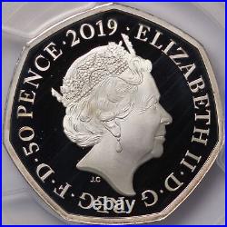 PCGS PR69DCAM Great Britain 2019 50p Stephen Hawking Piedfort Silver Proof Coin