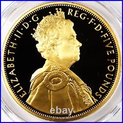PCGS PR69 DCAM 2012 Great Britain Diamond Jubilee £5 Silver Gold Gilt Proof Coin