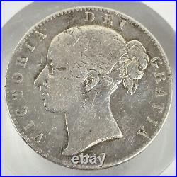 Queen Victoria Great Britain 1847 XI Silver One Crown Coin