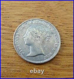Queen Victoria Silver Threepence 1863 3d Great Britain Uk
