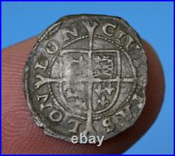 RARE King Edward VI Base Silver Penny 1551-3 London Mint Rose Issue mm Escallop